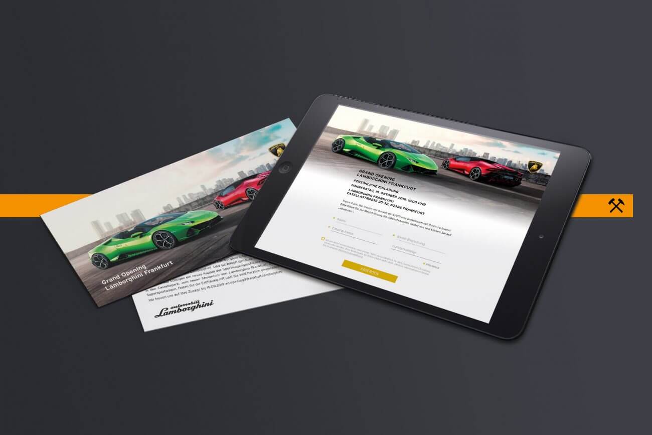 Lamborghini Einladung Werbung